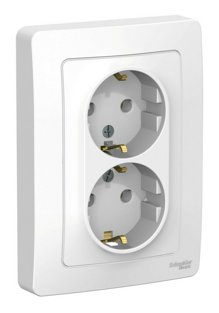 Розетка 2-ая с/з без шторок, 16А, 250В Systeme Electric Blanca внутр Бел BLNRS001021