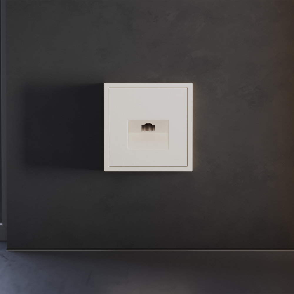 Накладка для розетки компьютерной RJ45 кат.6 Voltum S70 (хлопок) VLS001313