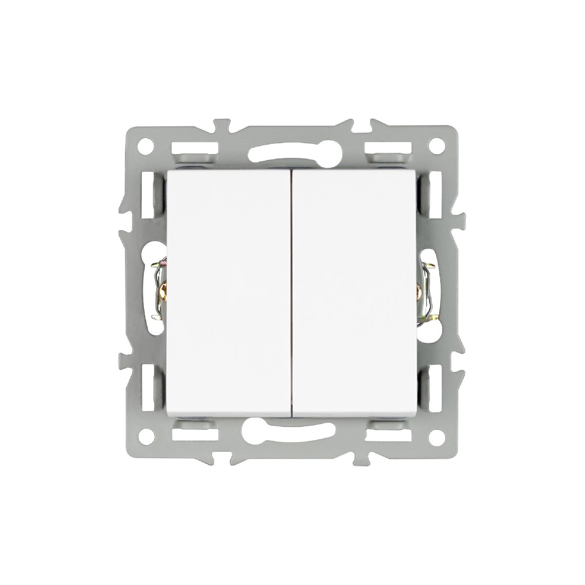 Механизм выключателя двухклавишный проходной Arlight SWT-MKP2-PL-WH (250V, 16A) 043727