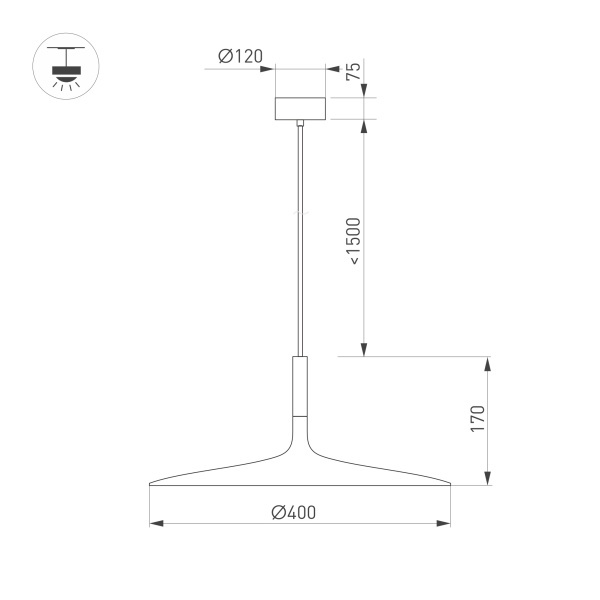 Подвесной светильник Arlight SP-Fiore-R400-13W Warm3000 036001