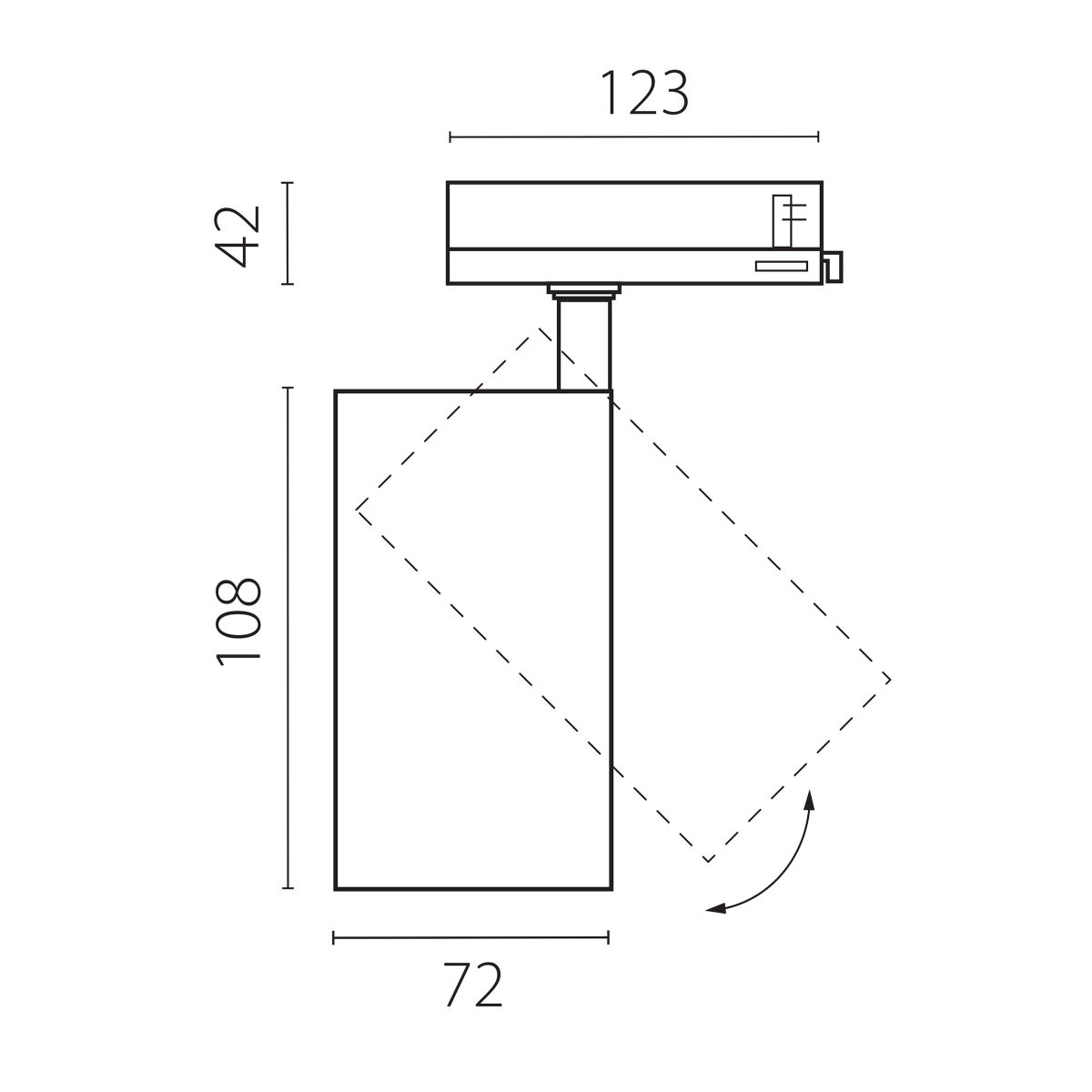 Трековый трехфазный светильник Quattro LED 15G с адаптером Lightstar Alta Base A5246QT15G