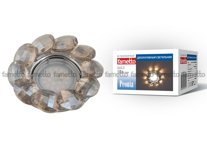 Встраиваемый светильник Fametto Peonia DLS-P114 GU5.3 CHROME/COGNAC