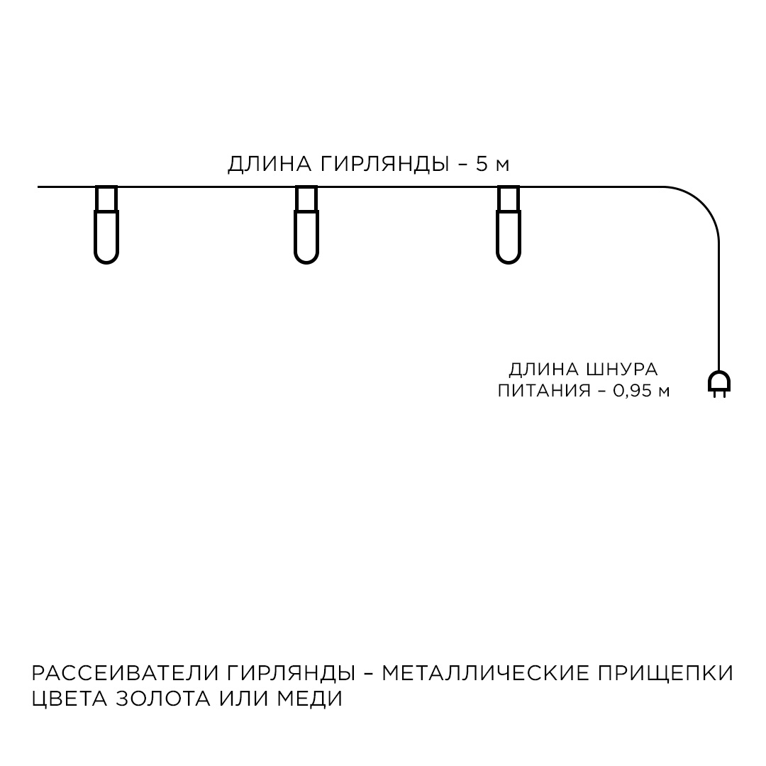 Гирлянда светодиодная Прищепка Apeyron Прищепка 15-60