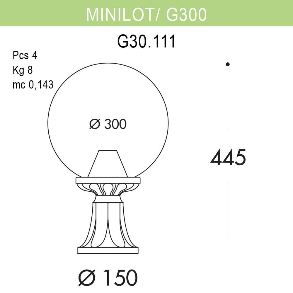 Уличный светильник Fumagalli Minilot/G300 G30.111.000.WYE27