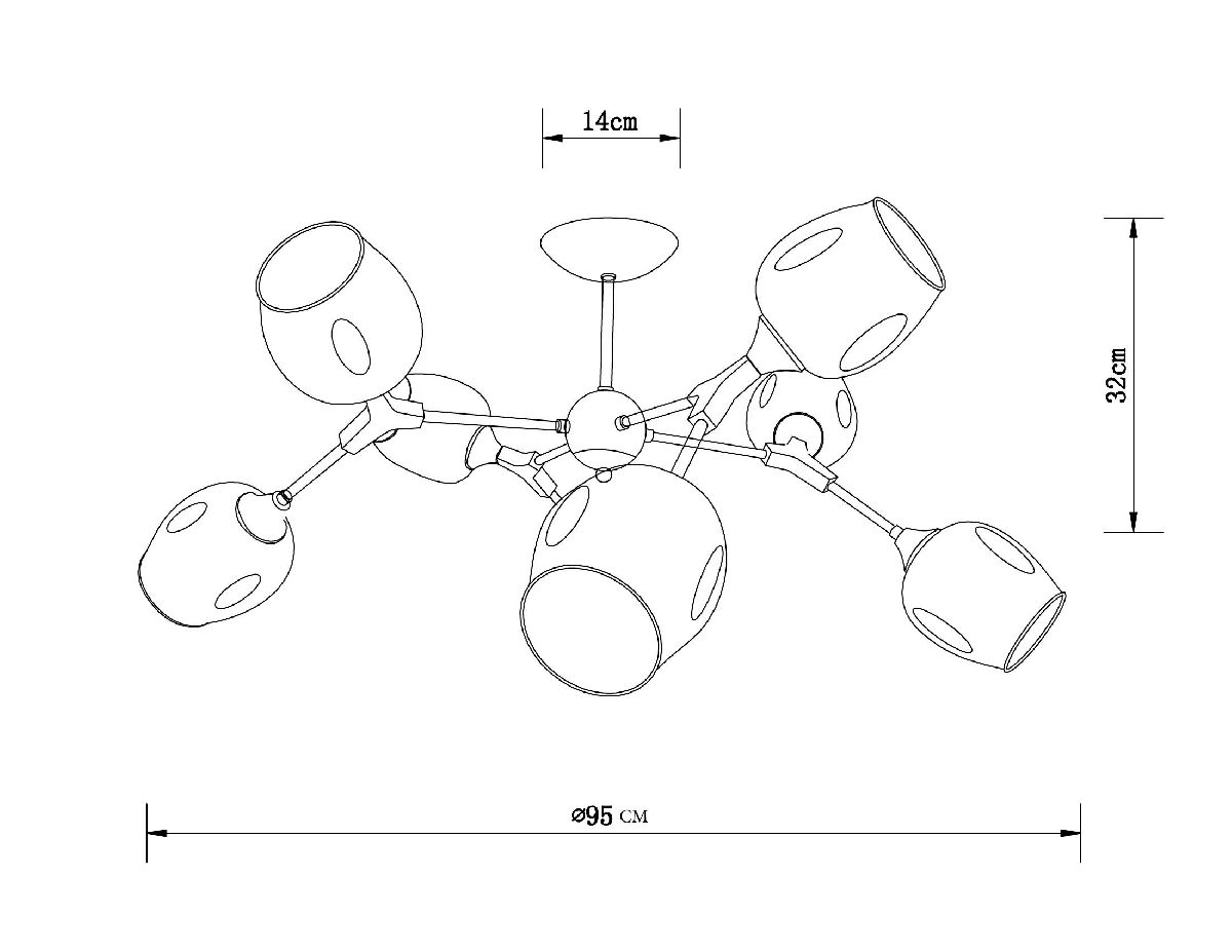 Люстра на штанге Arte Lamp Seppia A4211PL-8BK