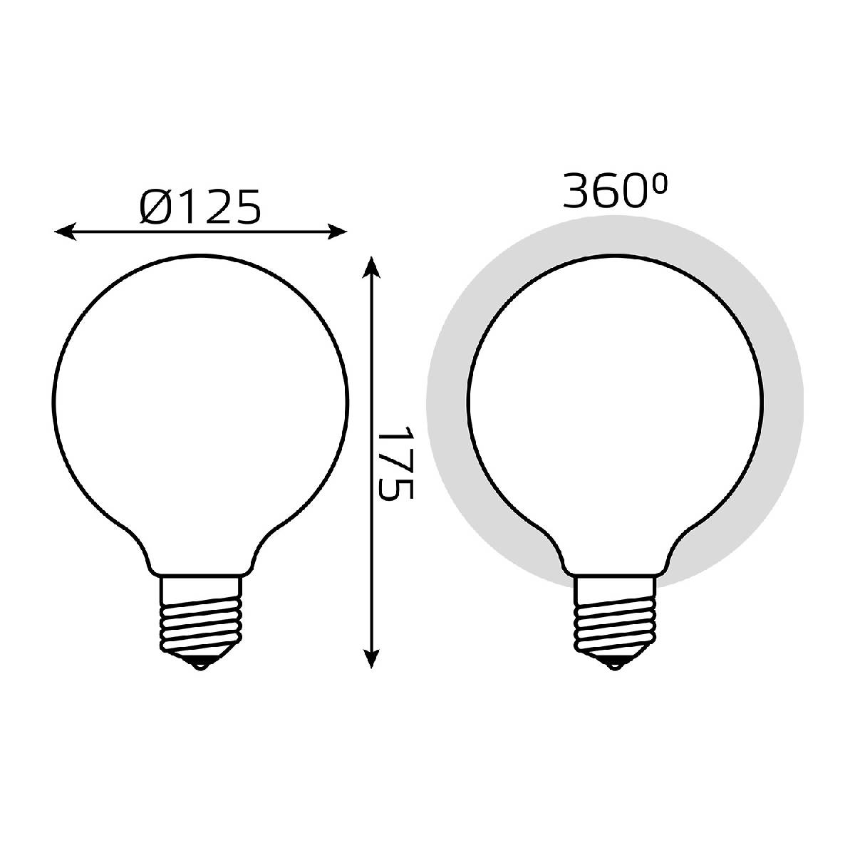 Лампа светодиодная филаментная диммируемая Gauss E27 10W 3000К матовая 187202110-D УЦ