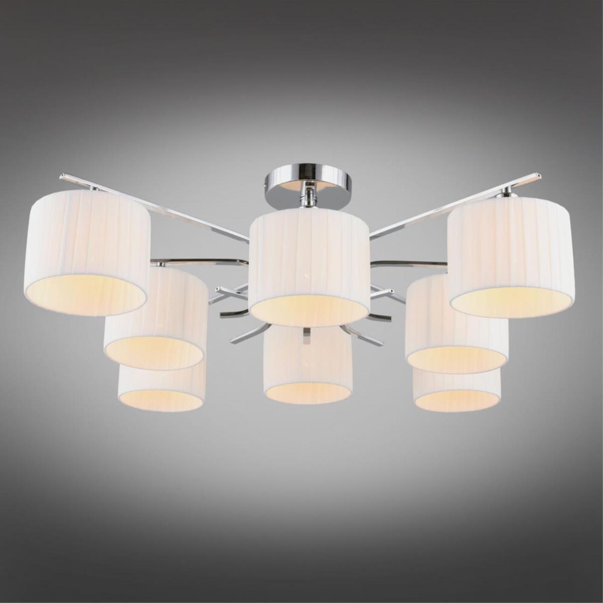 Потолочная люстра с тканевым абажуром Omnilux Neviano OML-34207-08