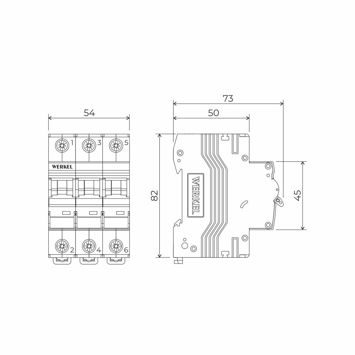 Автоматический выключатель 3P 16 A C 6 kА Werkel W903P166 4690389192807 a062549