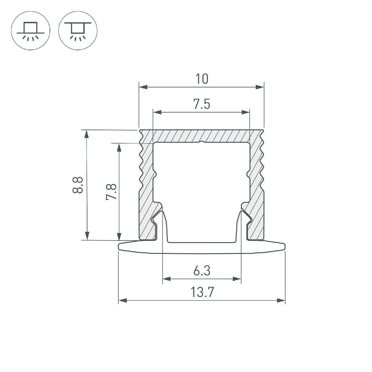 Алюминиевый профиль Arlight SL-MINI-10-2000 ANOD 049017