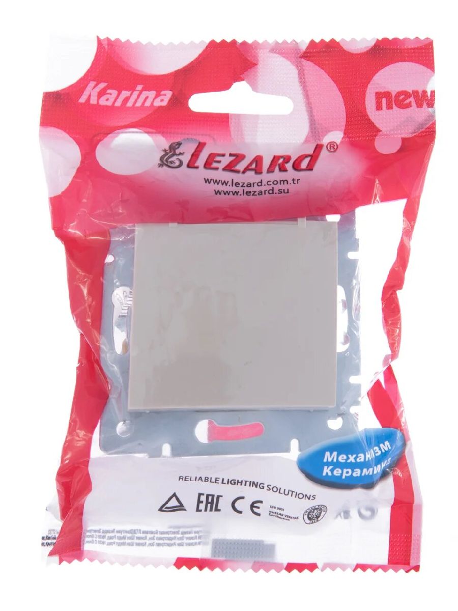 Розетка с/з с крышкой Lezard Karina 707-0388-123B