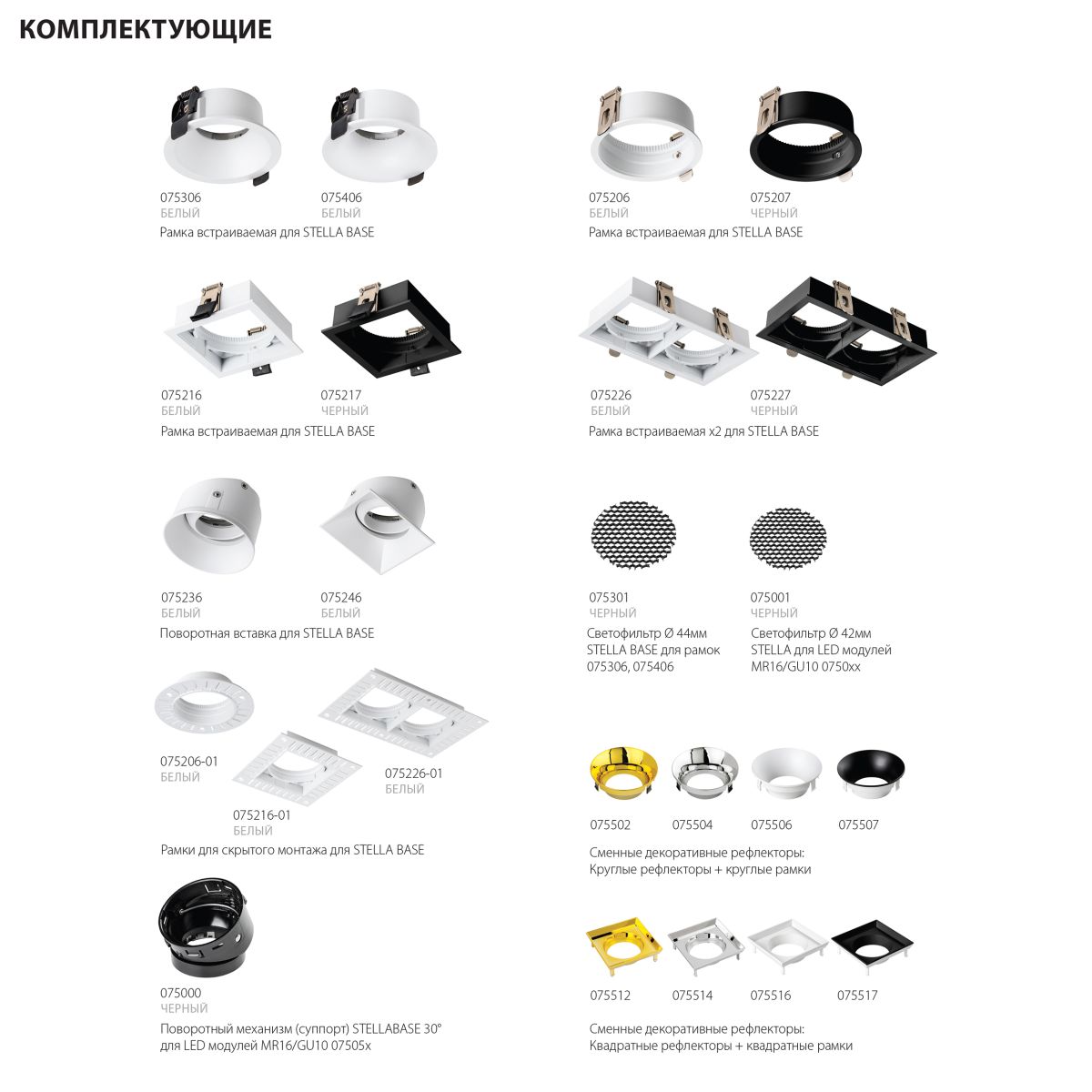 Модуль светодиодный 5W 2700K СУПЕРУЗКИЙ 3° Lightstar Stella Base 075052