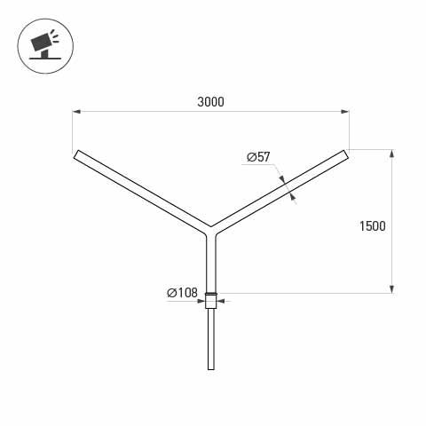 Кронштейн Arlight OXOR-SY2-3000x108-L1500 BLACK 051659