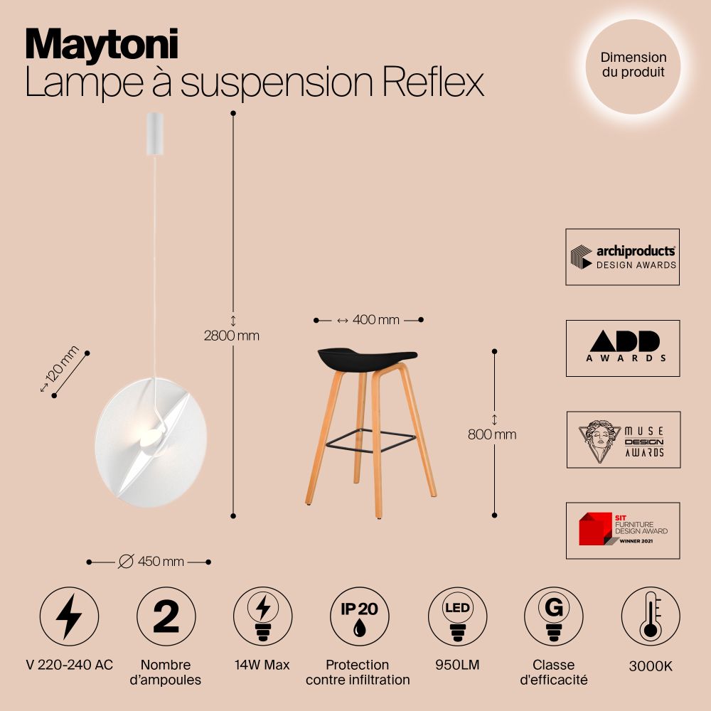 Подвесной светильник Maytoni Reflex MOD154PL-L6W3K