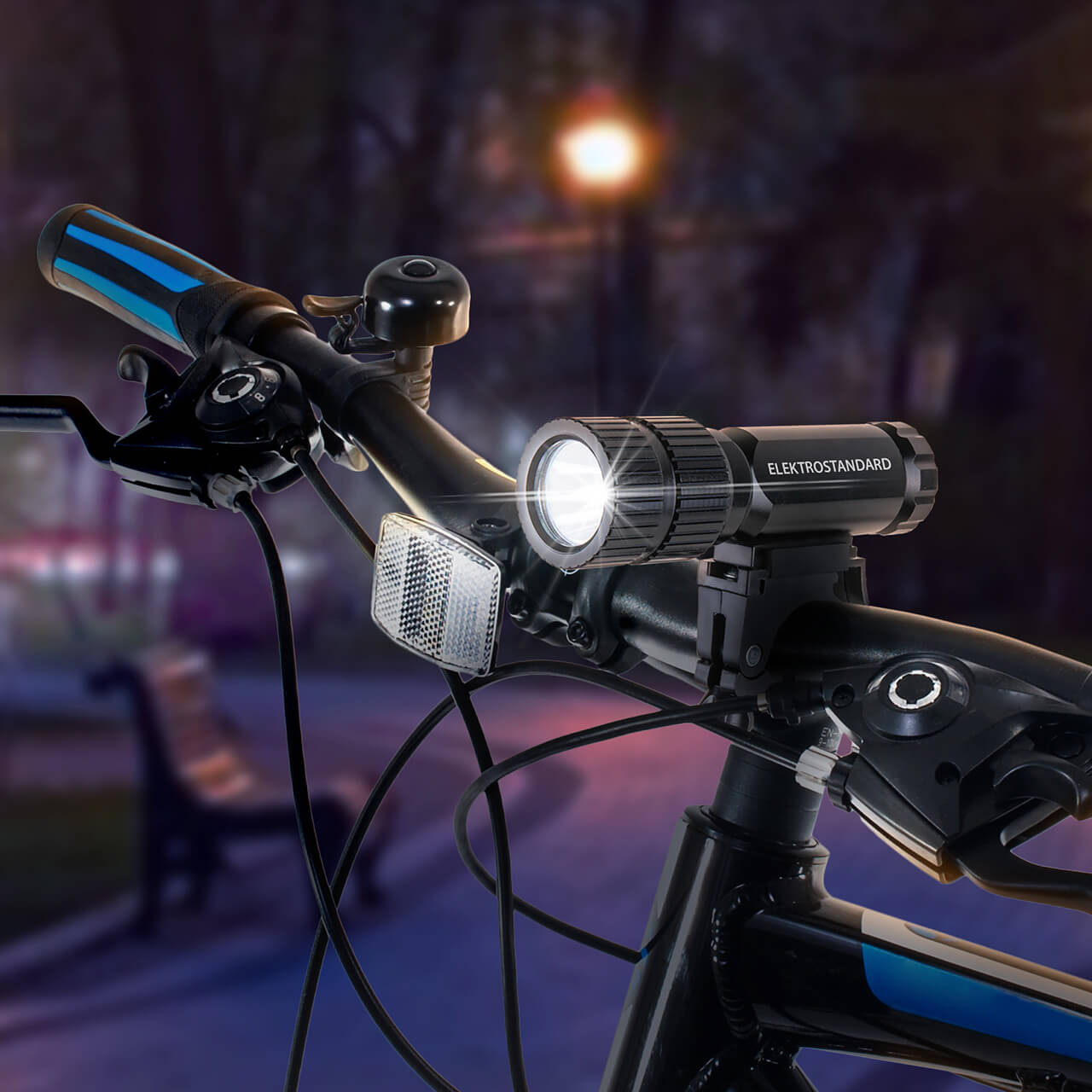 Велосипедный светодиодный фонарь Elektrostandard Vector от батареек 120х36 60 лм 4690389128967 в Москве