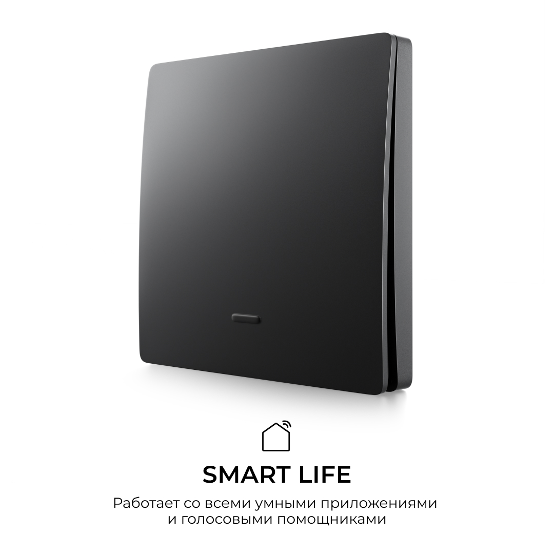 Выключатель кинетический 1кл., IP44, 2,4 ГГц, Smart, чер. Apeyron 04-81