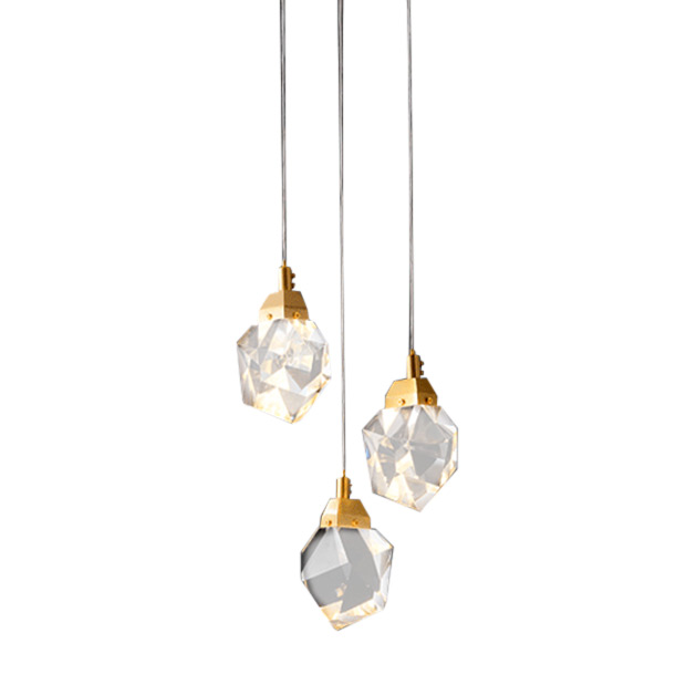 Подвесной светильник Delight Collection Crystal rock OM820083-3G (MD-020B-3 gold)