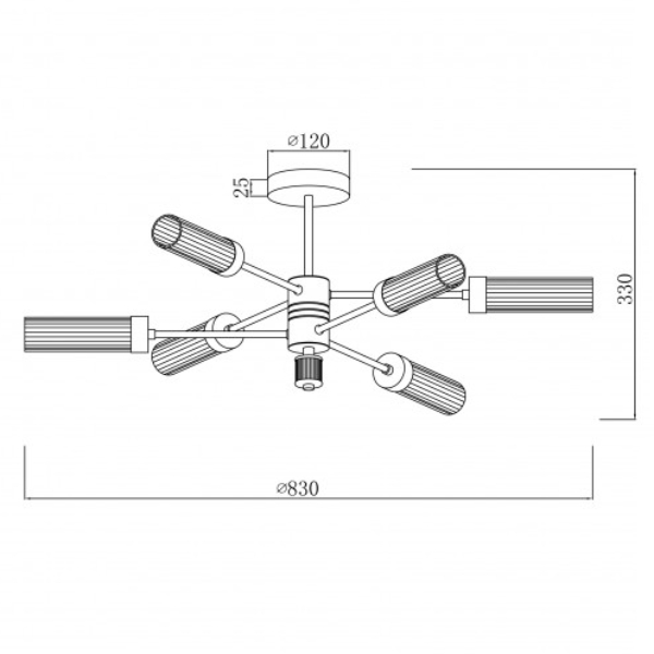 Люстра на штанге iLamp Evolution 15609-6 AN+CL