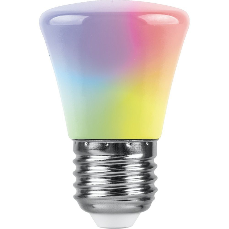 Лампа светодиодная Feron LB-372 Колокольчик матовый E27 1W RGB плавная сменая цвета 38117