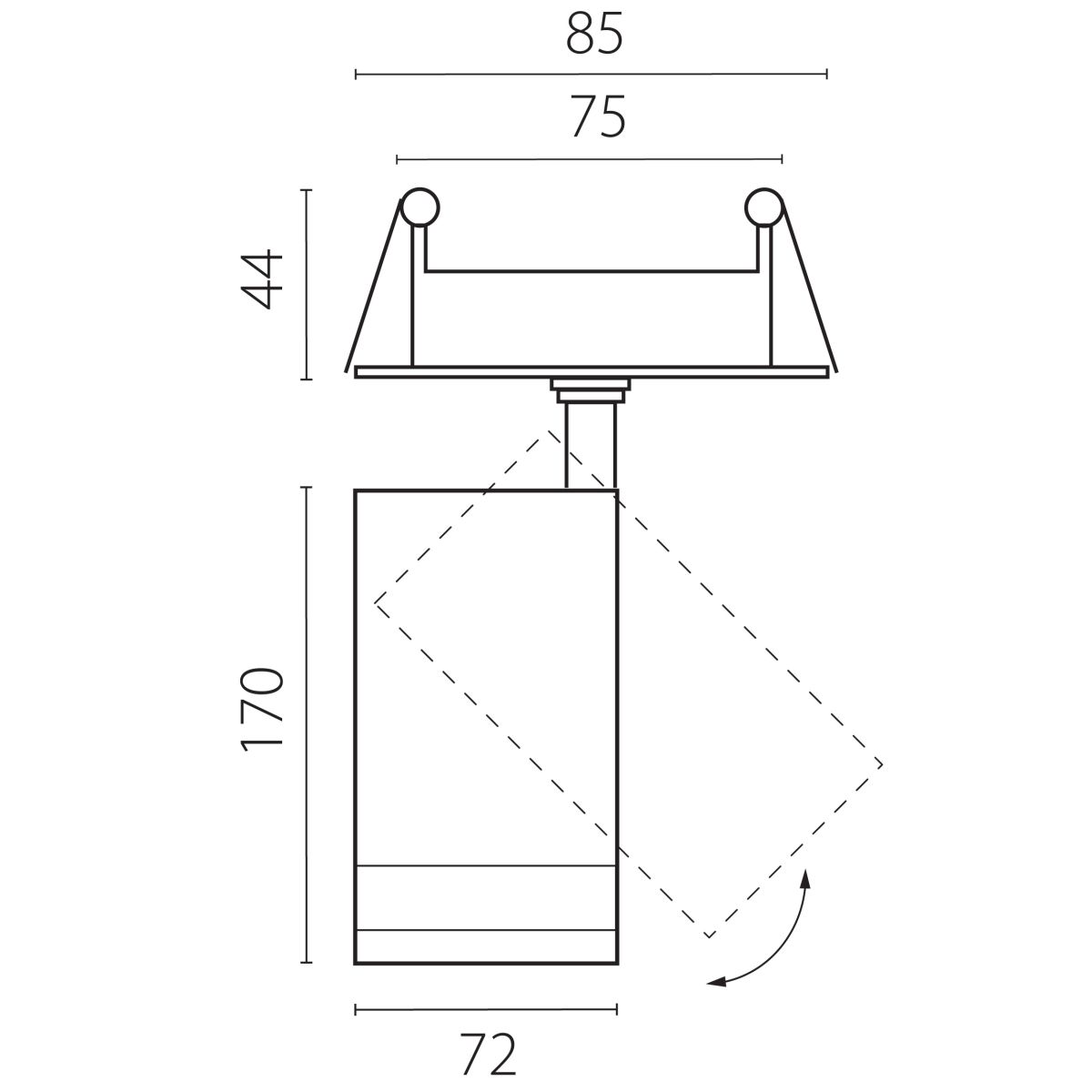Встраиваемый светильник 20-55G с адаптером Lightstar Canno Pro C4206RS
