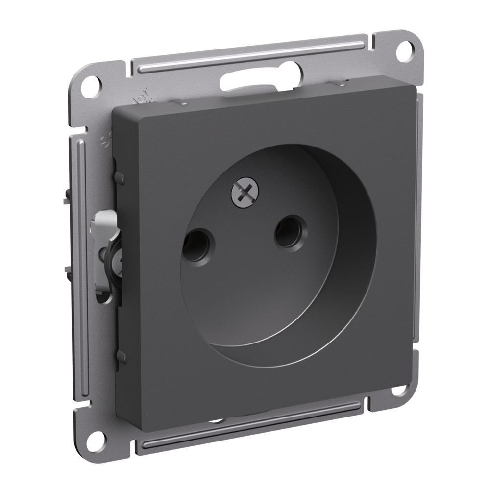 Розетка б/з без шторок, 16А, механизм Systeme Electric AtlasDesign Базальт ATN001441