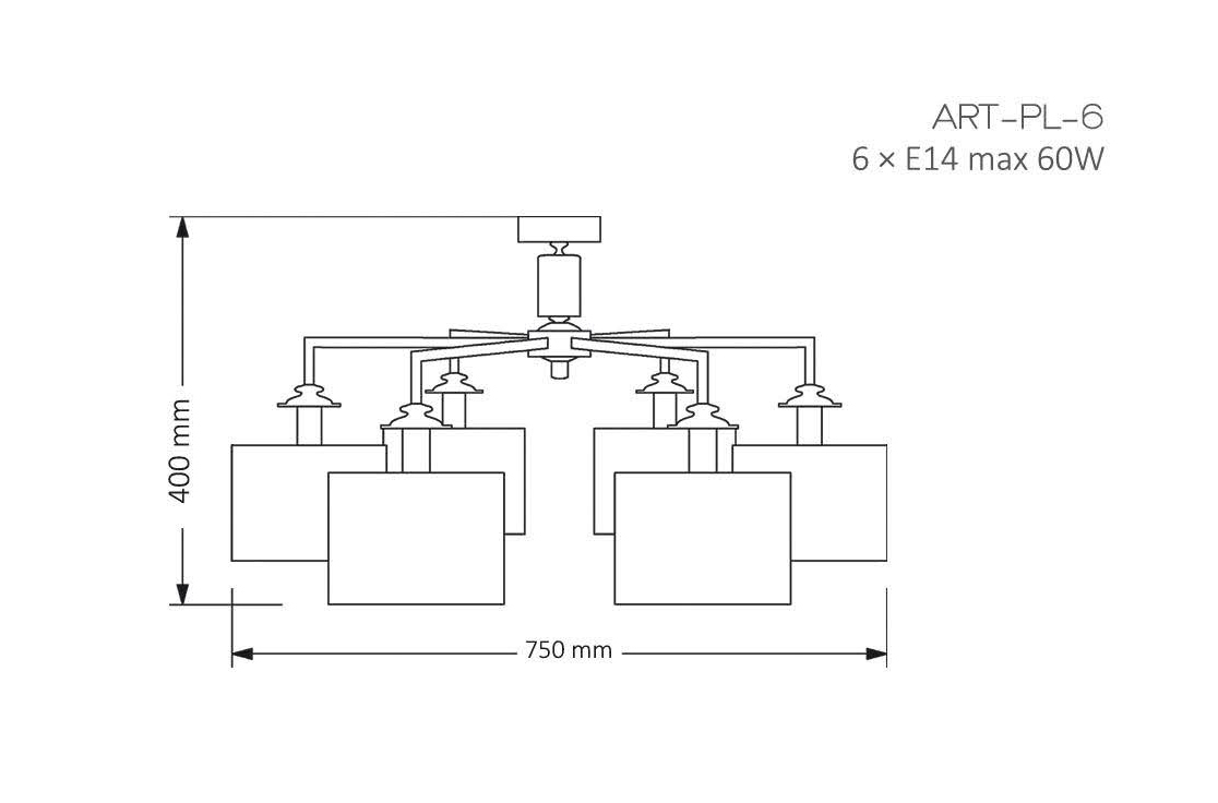 Потолочная люстра Kutek Mood Artu ART-PL-6 (N)