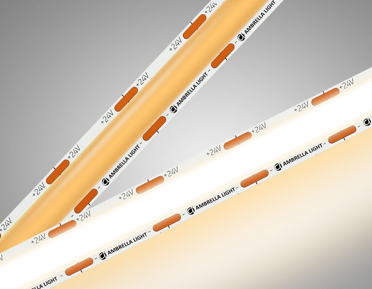 Светодиодная лента Ambrella Light Illumination COB 616Led/19W m/ 24V IP20 3000K/ 5m*12mm*2mm (2 конт.) GS4801