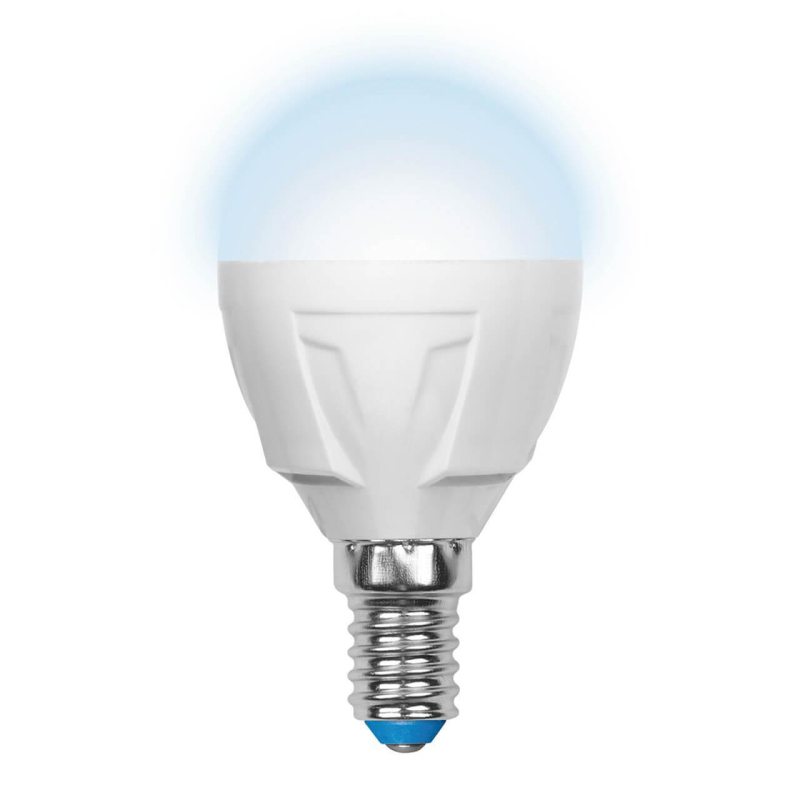 Лампа светодиодная (UL-00000692) Uniel E14 6W 4500K матовая LED-G45-6W/NW/E14/FR/DIM PLP01WH