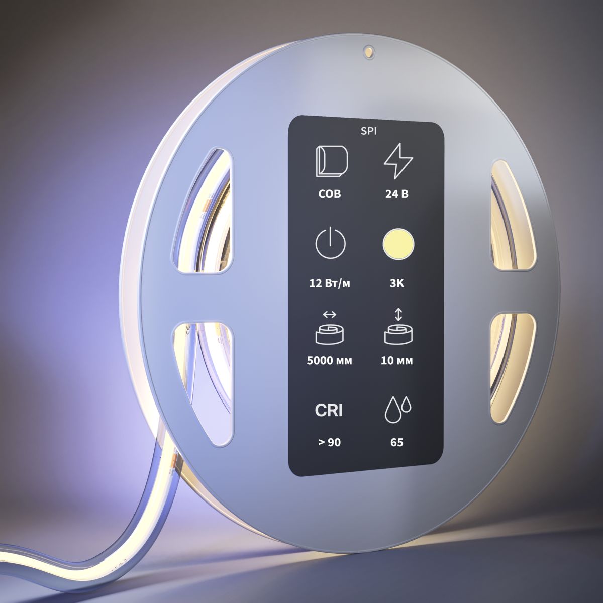 Светодиодная лента Maytoni Led Strip 24В COB 12Вт/м 3000K 5м IP65 201256