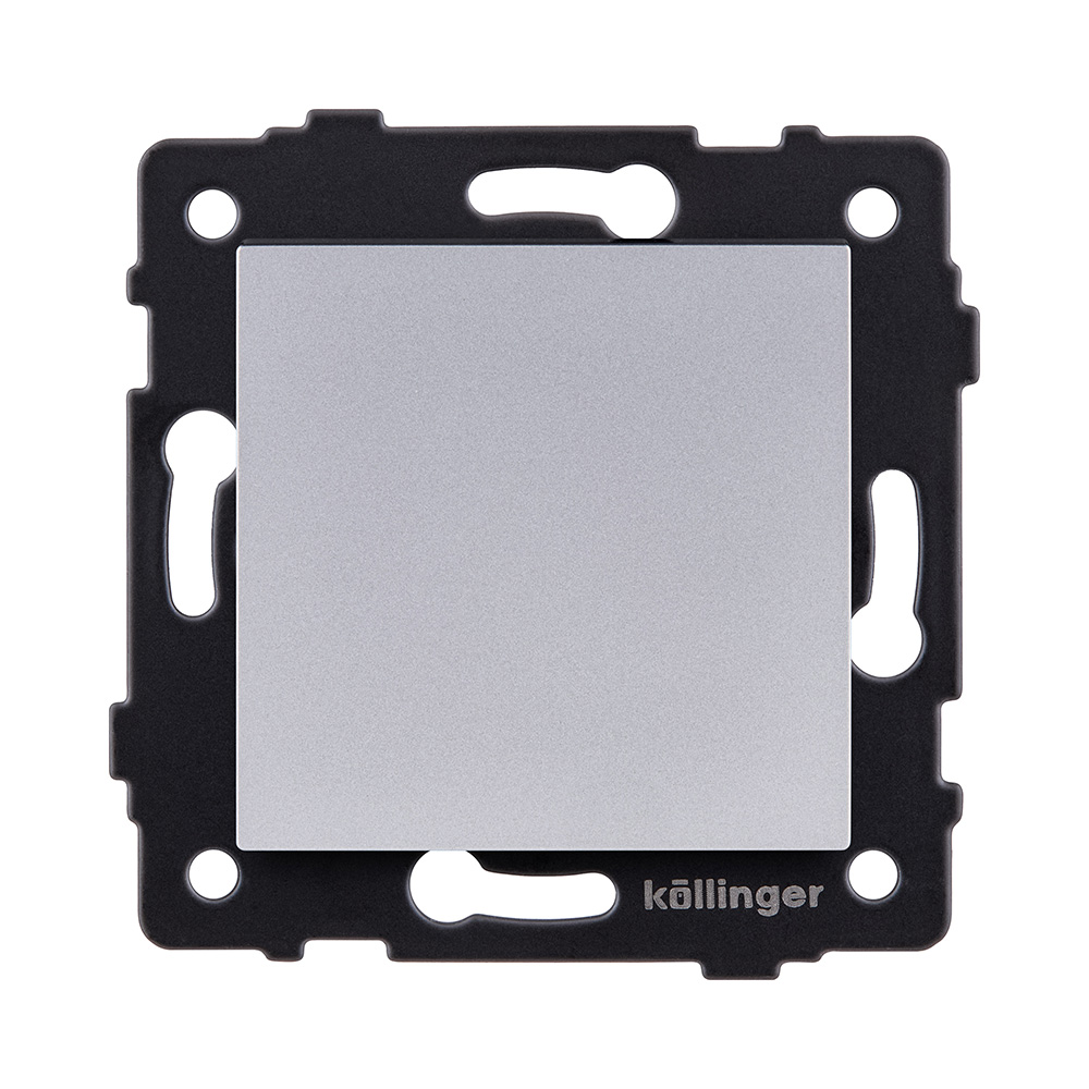 Выключатель 1-клавишный перекрестный 10А/250В, серый Kollinger REA-S-006GY для Aspekt, Eleganz, Reflex