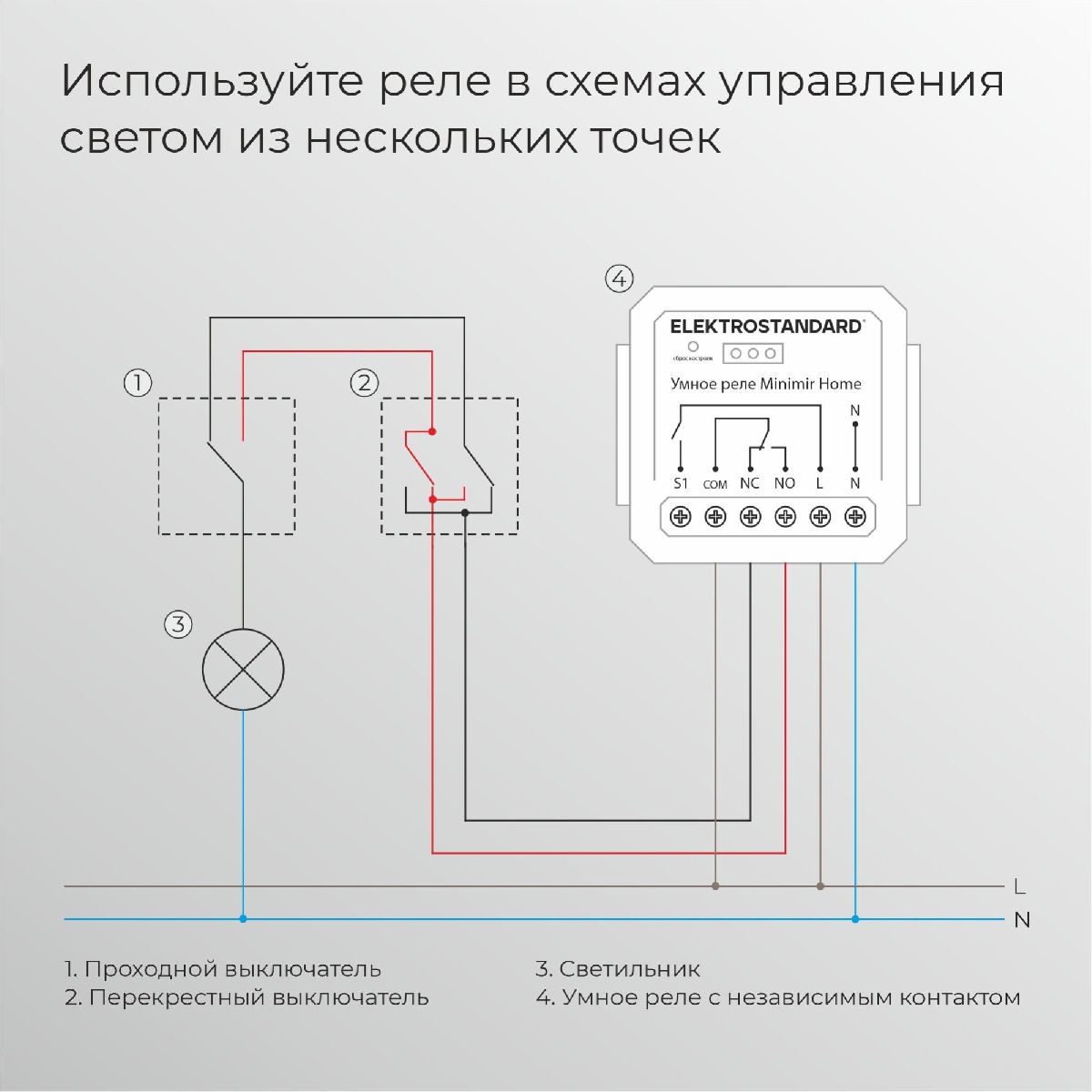 Реле Умный дом с независимым контактом Elektrostandard 76010/00 4690389206740 a067444