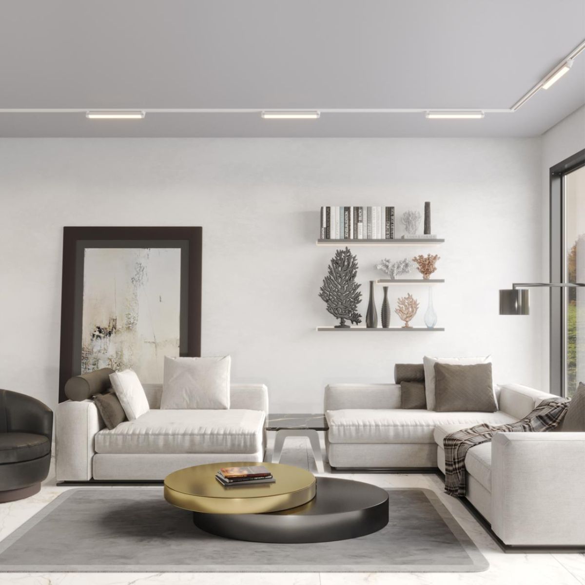 Трековый однофазный двухжильный светильник с переключателем цветовой температуры Novotech Port Iter 359794