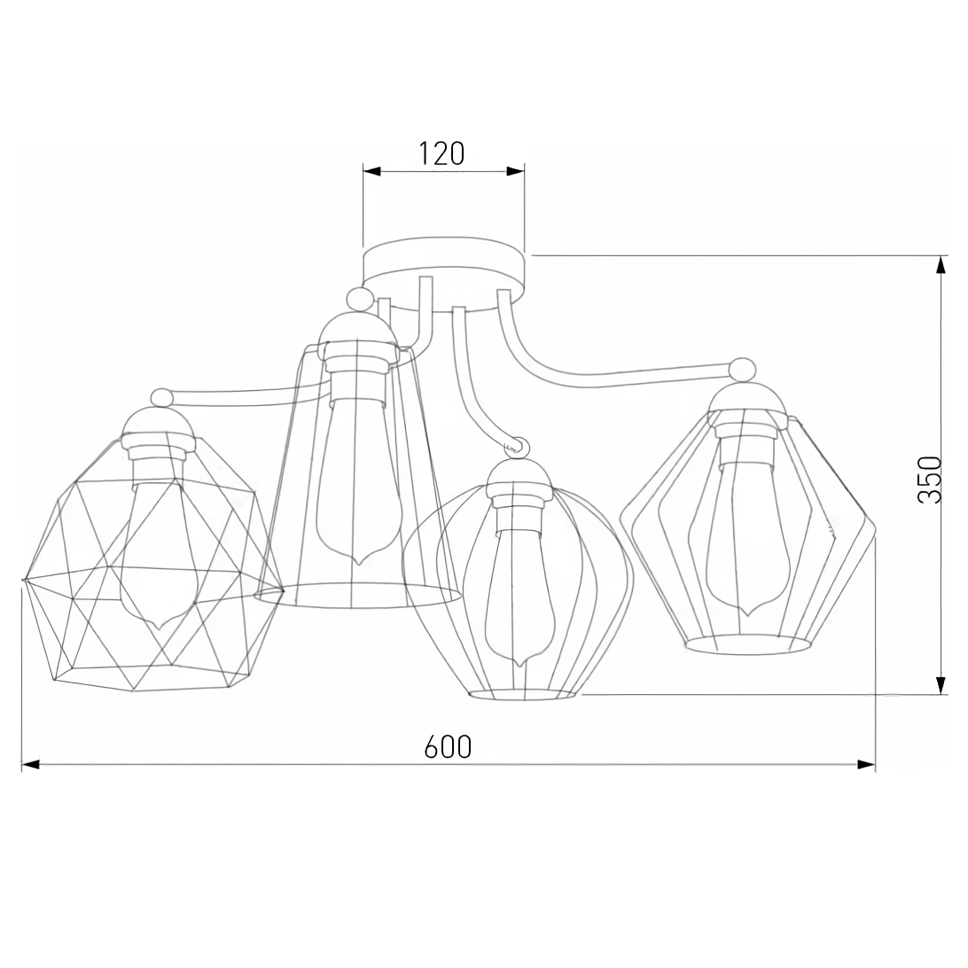 Потолочная люстра TK Lighting Galaxy 1645 Galaxy 4