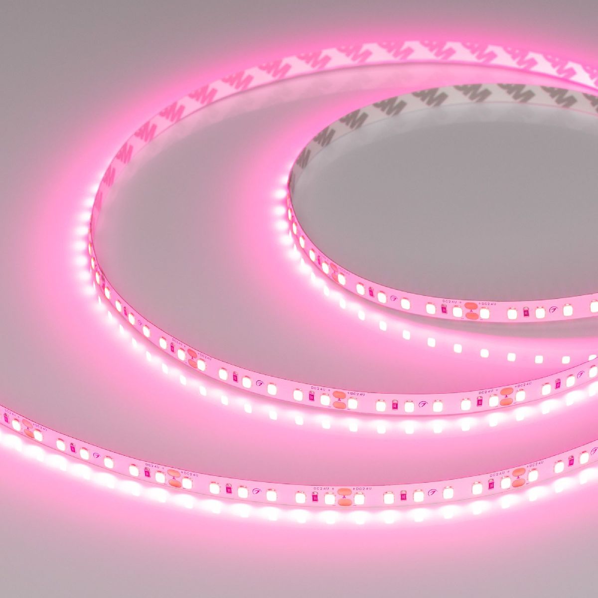 Светодиодная лента Arlight RT-A120-8mm 24V Pink (9.6 W/m, IP20, 2835, 5m) 043380