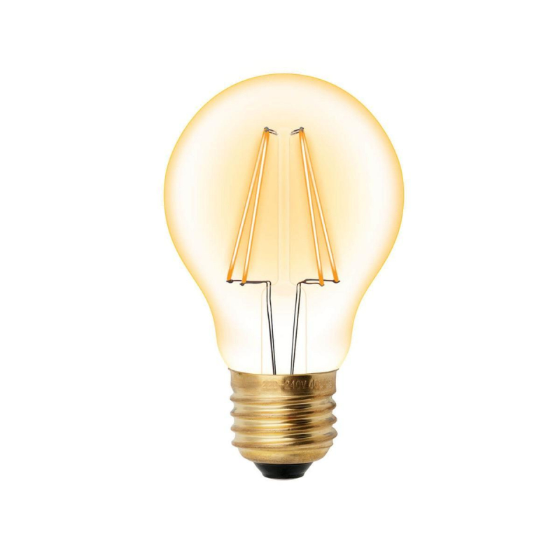 Лампа светодиодная филаментная (UL-00002355) Uniel E27 6W 2250K прозрачная LED-A60-6W/GOLDEN/E27 GLV21GO