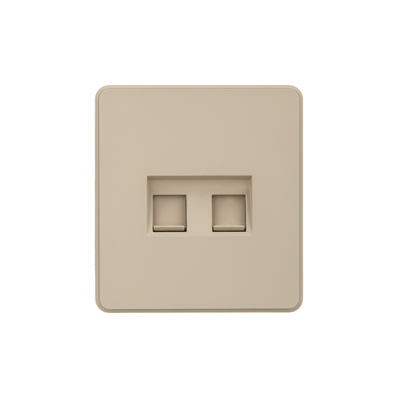 Розетка ROUND компьютерная двойная RJ45+RJ45 кат6 с/у шелк KRANZ KR-78-0725-7