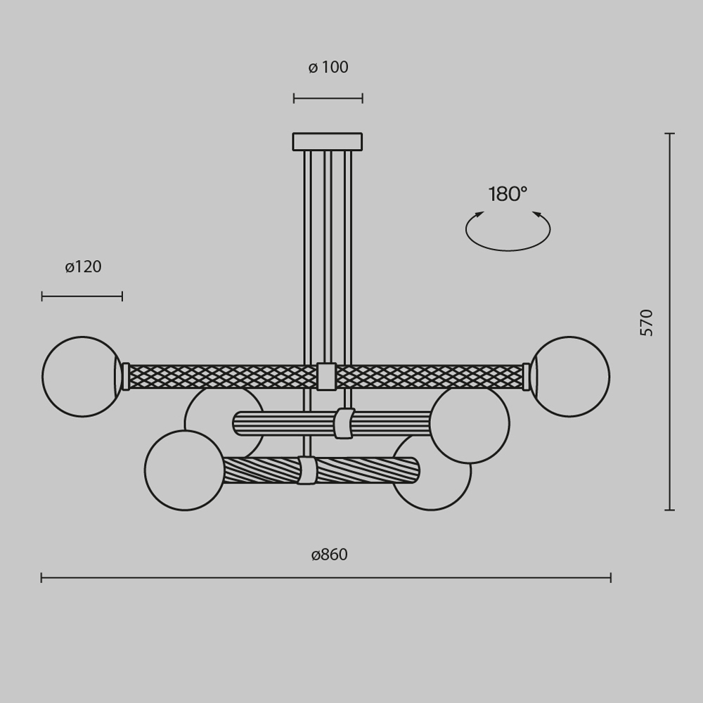 Потолочная люстра Maytoni Teatro MOD287PL-06BS