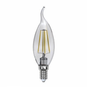 Лампа светодиодная филаментная (UL-00000200) Uniel E14 6W 3000K прозрачная LED-CW35-6W/WW/E14/CL PLS02W