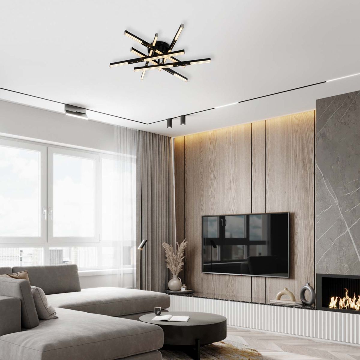 Потолочный светильник прямоугольный LED4U L5116-6 BK