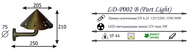 Светильник настенный LD-Lighting LD-P002 В PART-LIGHT