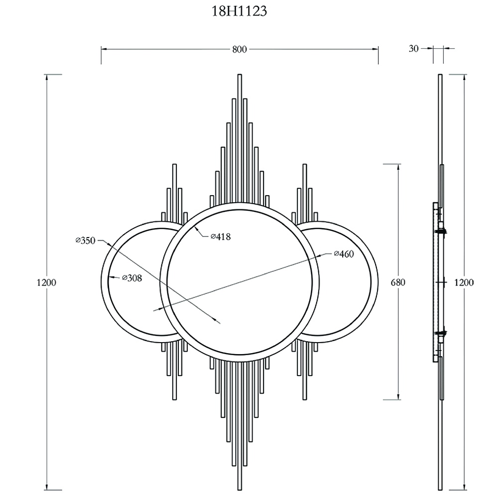 Зеркало Garda Decor KFE1230