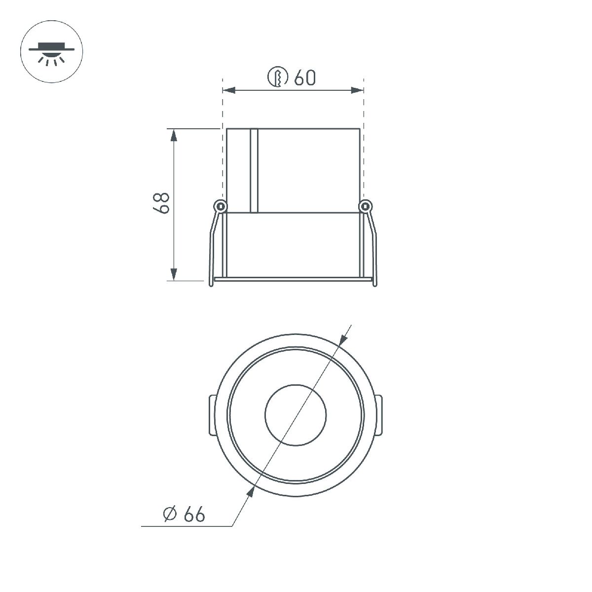 Встраиваемый светильник Arlight MS-ATLAS-BUILT-R66-15W Warm3000 037185(1)