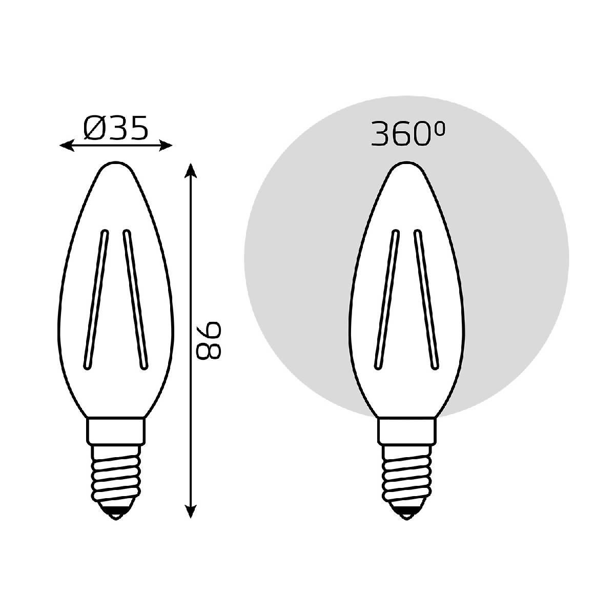 Лампа светодиодная Gauss Basic Filament E14 5,5W 4100K 1031126T