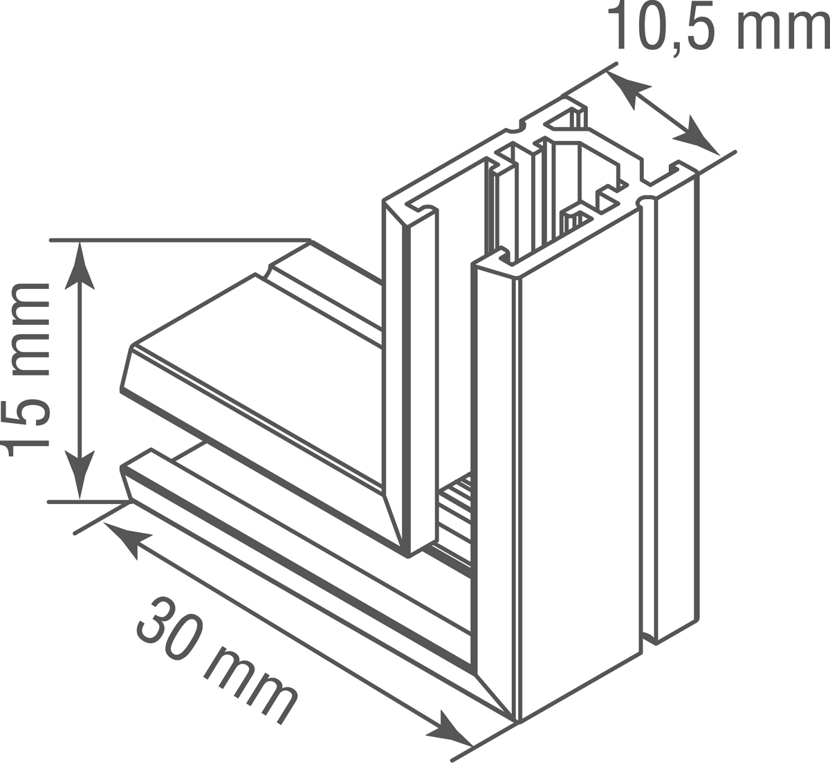 L-образный угол-соединитель Donolux Slim Line Mini L corner DLSM CB