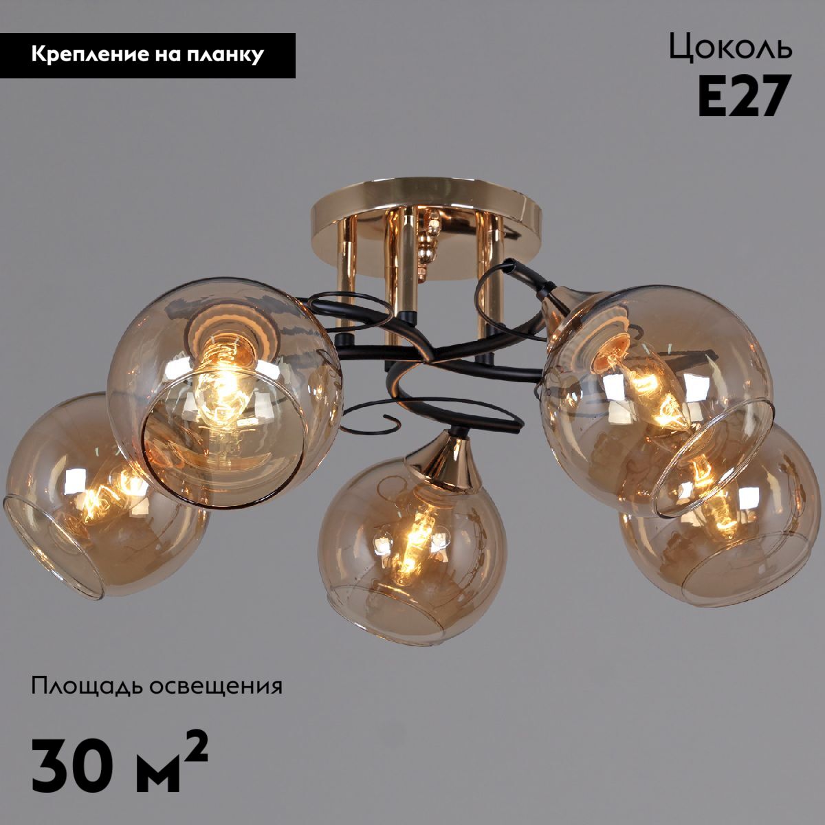 Потолочная люстра Reluce 06073-0.3-05 FG+BK