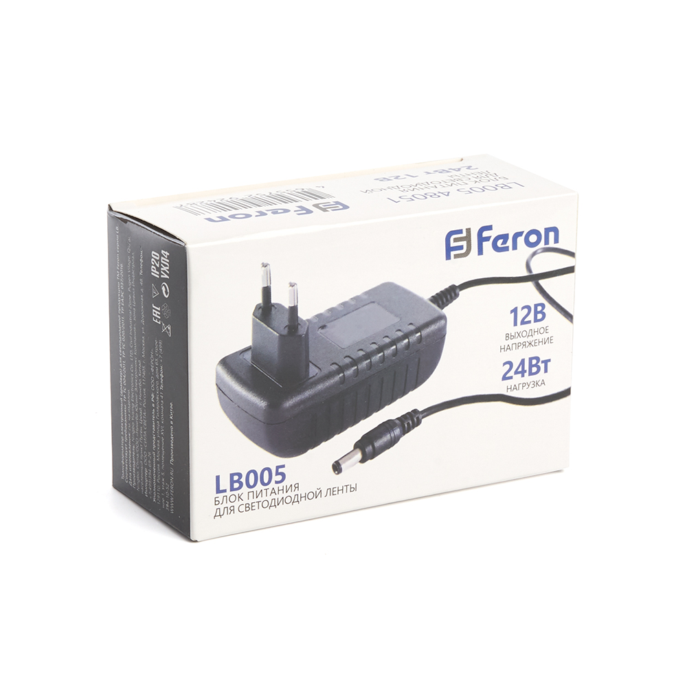 Трансформатор для светодиодной ленты Feron LB005 24Вт 12В IP20 48051