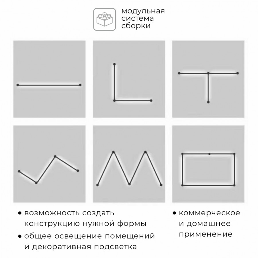 Настенно-потолочный светильник IMEX Thin & Smart IL.0060.5000-500-BK