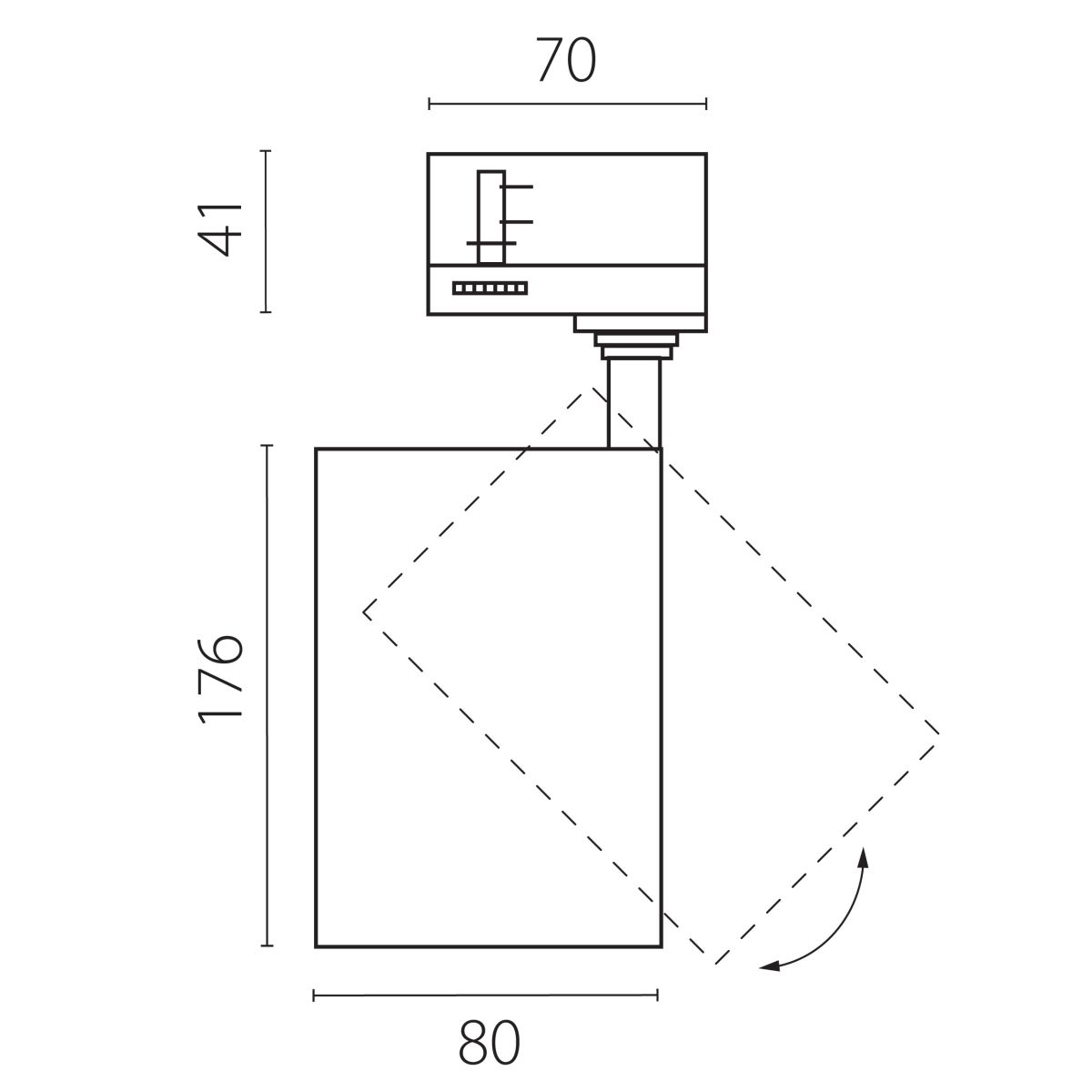 Трековый трехфазный светильник Quattro 20-55G с адаптером Lightstar Canno Pro C4307QT