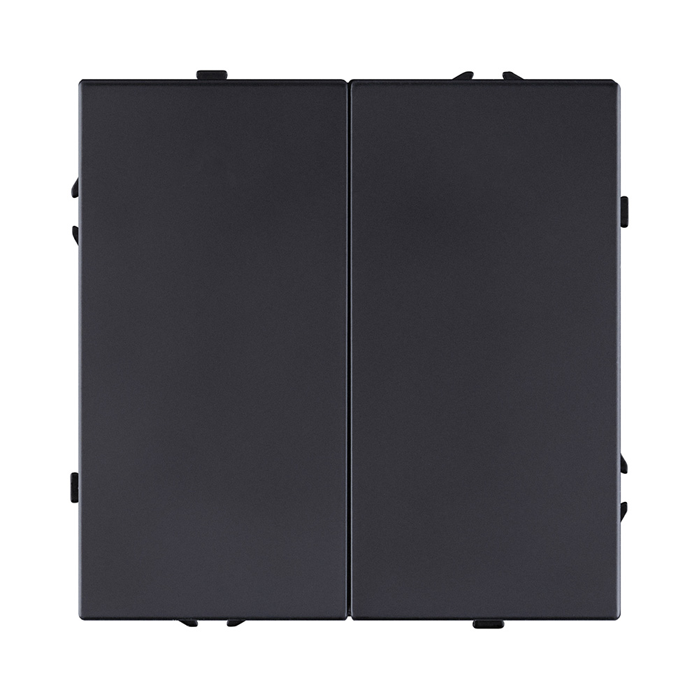 Выключатель 2-клавишный 10А/250В, черный матовый Kollinger Eclipse EC-004BK