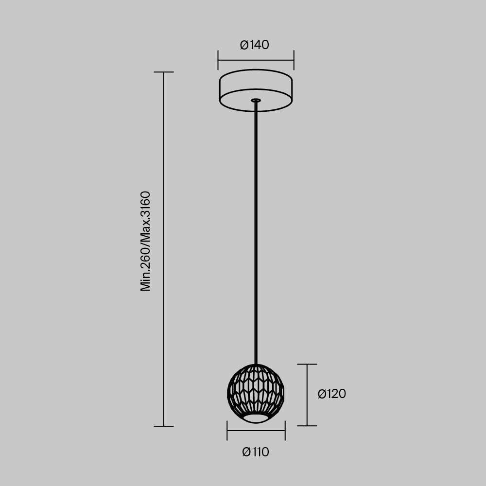 Подвесной светильник Maytoni Sapphire MOD293PL-L6BS3K