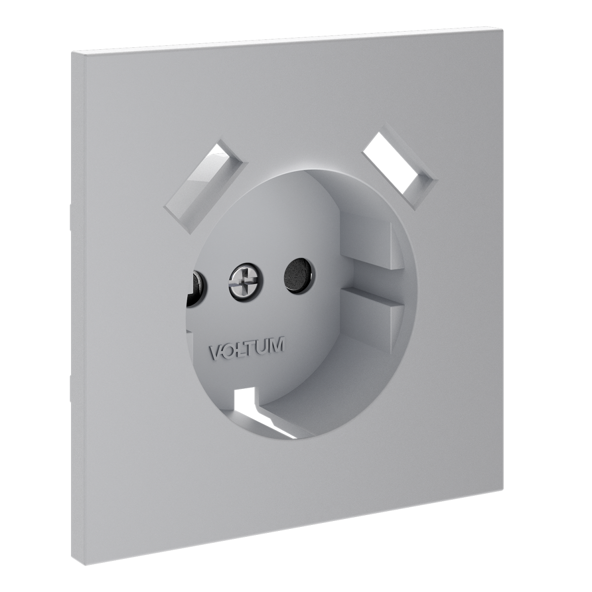 Накладка для розетки с заземлением и защитными шторками, с USB A+A Voltum S70 (серый) VLS000916